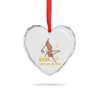 Funny Marcus The Worm New Year Heart Crystal Glass Ornament 2025 I Dont Like This Year Fireworks NYE Party - Wonder Print Shop
