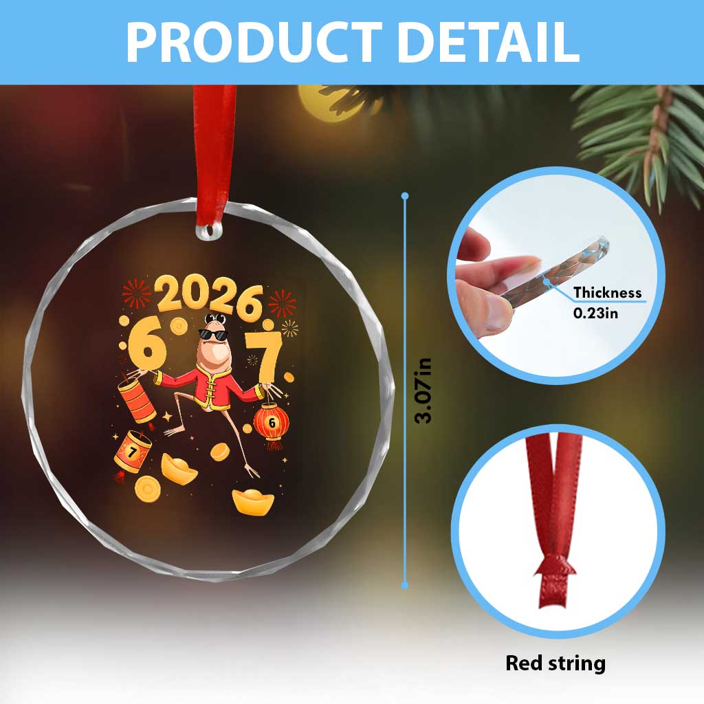 Funny Marcus The Worm Six Seven Meme Crystal Glass Ornament Lunar New Year 2026 Gift - Wonder Print Shop