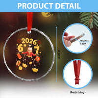 Funny Marcus The Worm Six Seven Meme Crystal Glass Ornament Lunar New Year 2026 Gift - Wonder Print Shop