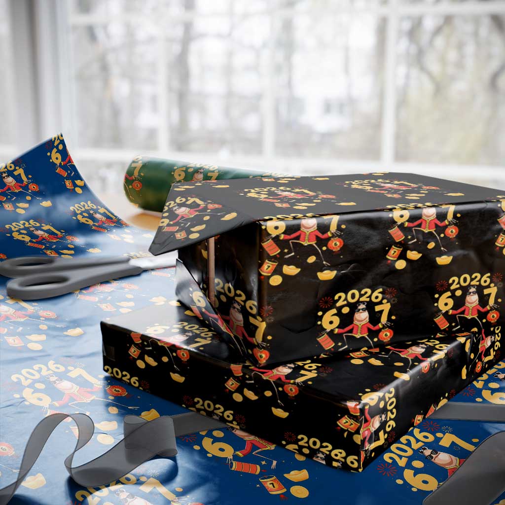 Funny Marcus The Worm Six Seven Meme Wrapping Paper Roll Lunar New Year 2026 Gift - Wonder Print Shop
