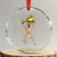 Funny Marcus The Worm Soccer Champion Crystal Glass Ornament Soccer Lover