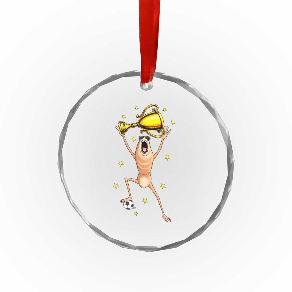 Funny Marcus The Worm Soccer Champion Crystal Glass Ornament Soccer Lover