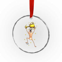 Funny Marcus The Worm Soccer Champion Crystal Glass Ornament Soccer Lover