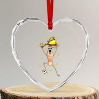 Funny Marcus The Worm Soccer Champion Heart Crystal Glass Ornament Soccer Lover