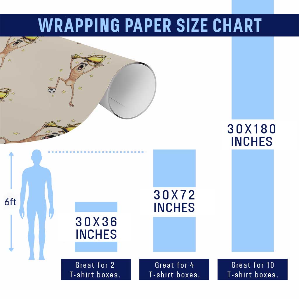 Funny Marcus The Worm Soccer Champion Wrapping Paper Roll Soccer Lover