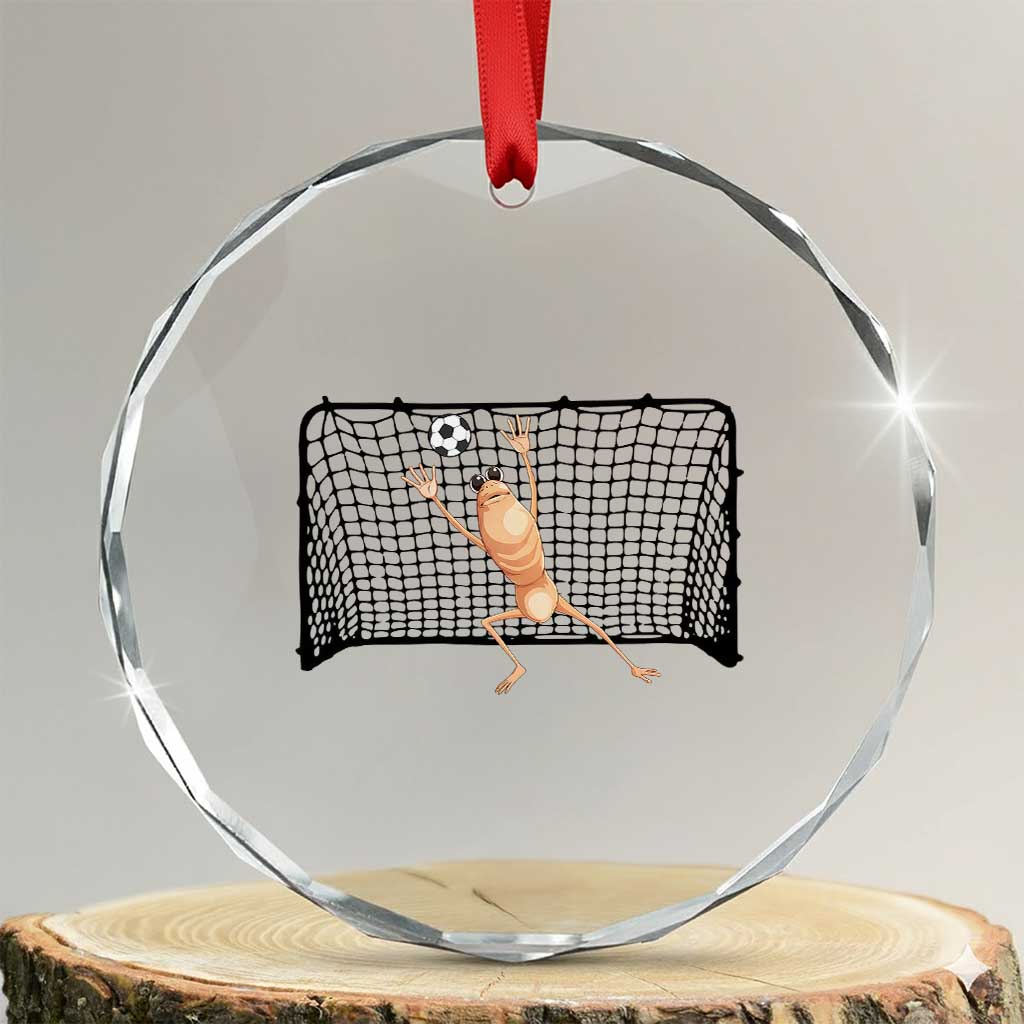 Funny Marcus The Worm Soccer Goalkeeper Gift Crystal Glass Ornament