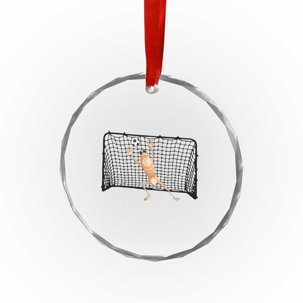 Funny Marcus The Worm Soccer Goalkeeper Gift Crystal Glass Ornament