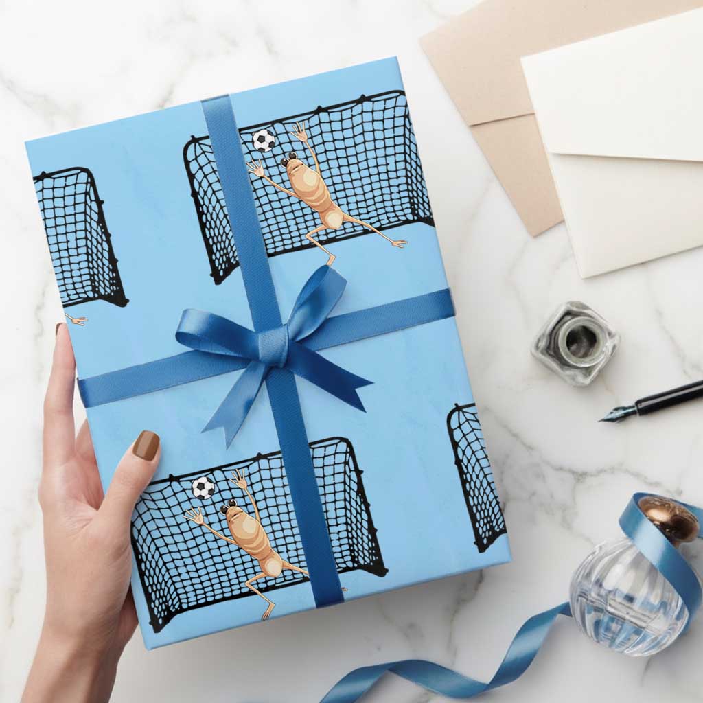 Funny Marcus The Worm Soccer Goalkeeper Gift Wrapping Paper Roll