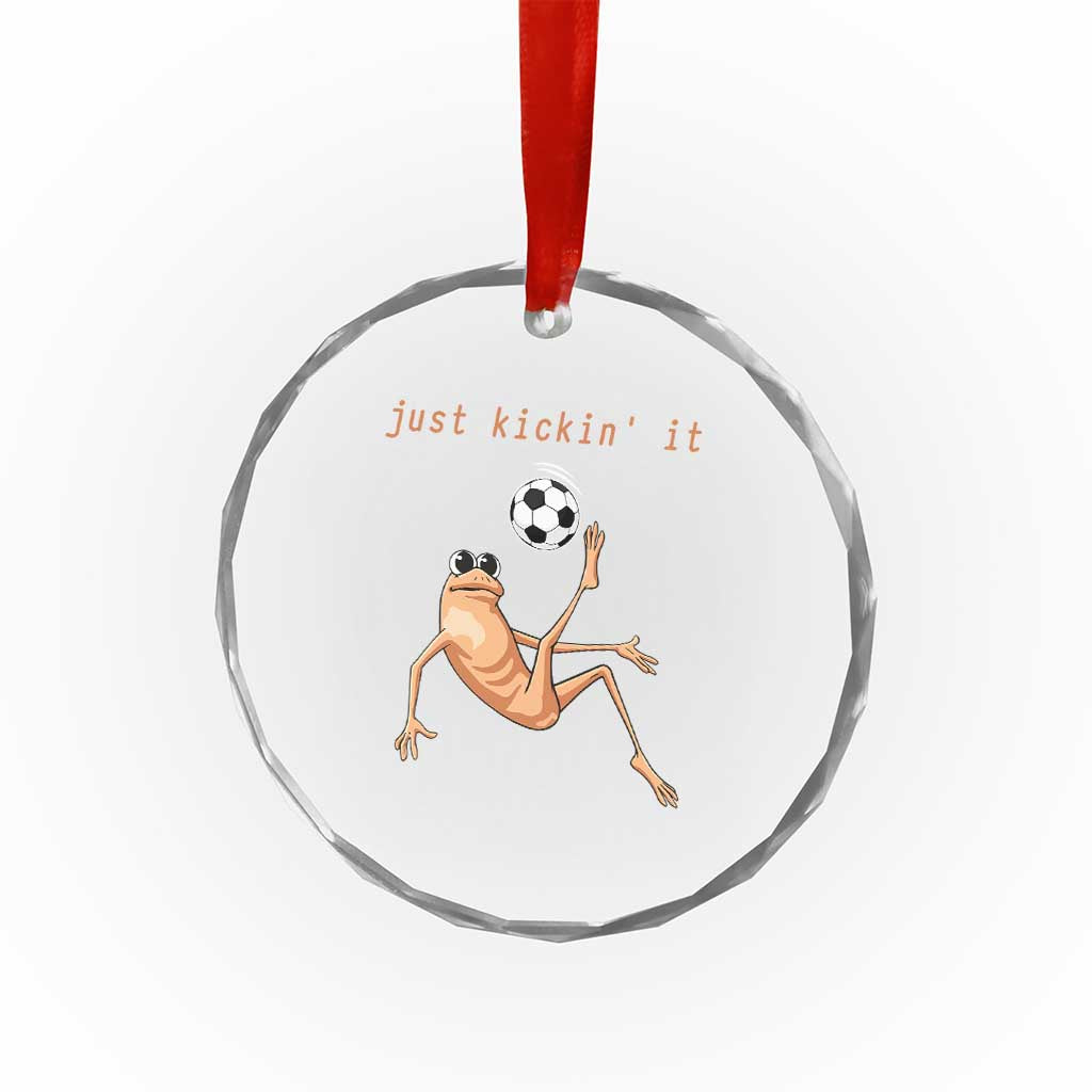 Funny Marcus The Worm Soccer Lover Crystal Glass Ornament Just Kickin It