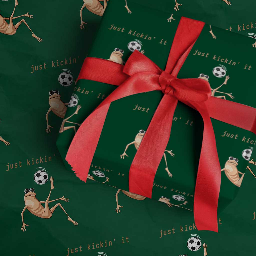 Funny Marcus The Worm Soccer Lover Wrapping Paper Roll Just Kickin It
