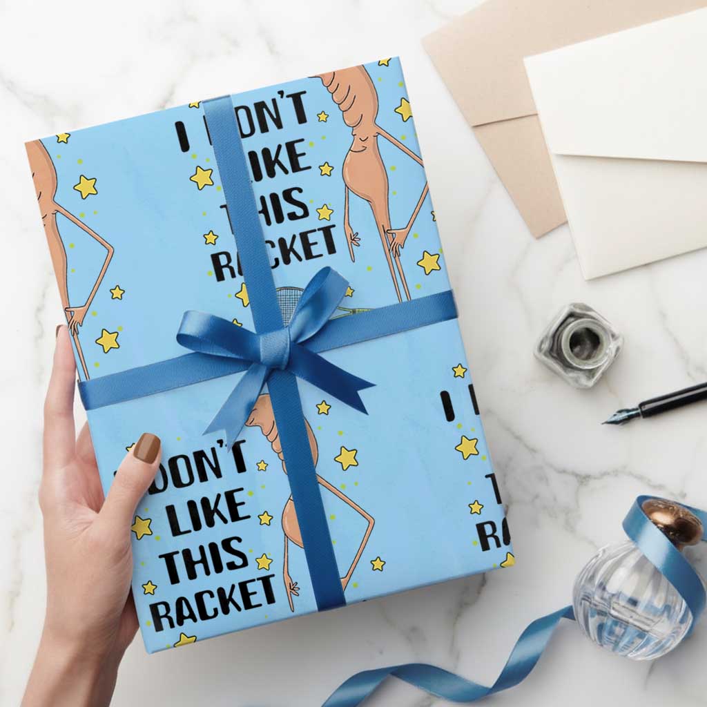 Funny Marcus The Worm Tennis Lover Wrapping Paper Roll I Do Not Like This Racket - Wonder Print Shop