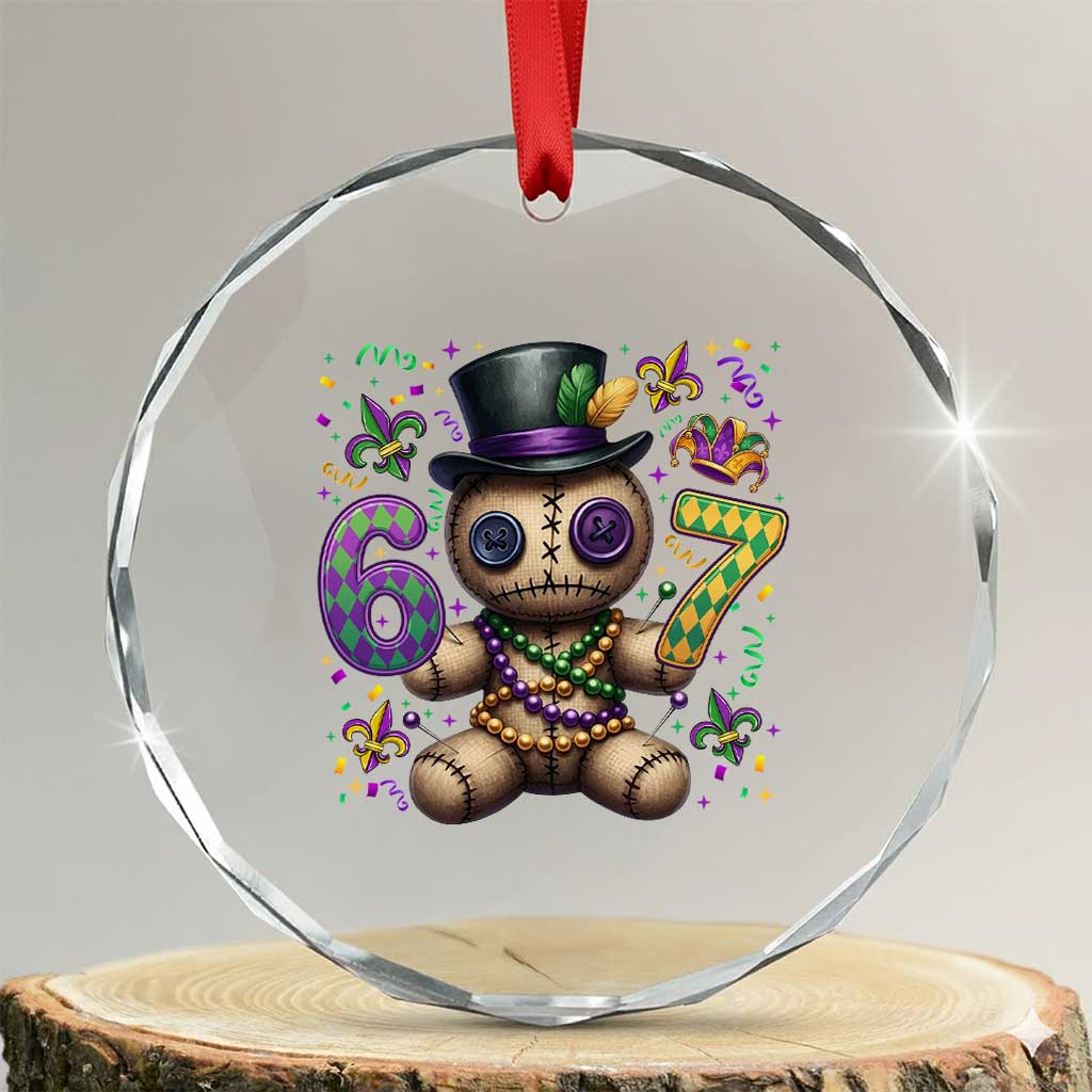 Funny Mardi Gras 67 Voodoo Doll Crystal Glass Ornament Fat Tuesday Six Seven Meme