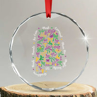 Funny Mardi Gras Alabama Map Coquette Bow Crystal Glass Ornament Moon Pie Carnival Joe Cain Beads