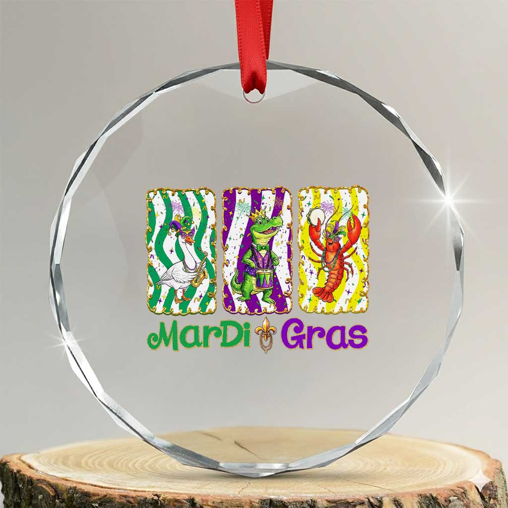 Funny Mardi Gras Animal Crystal Glass Ornament Alligator Crawfish Goose New Orleans Louisiana