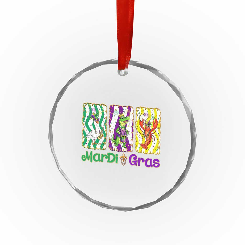 Funny Mardi Gras Animal Crystal Glass Ornament Alligator Crawfish Goose New Orleans Louisiana