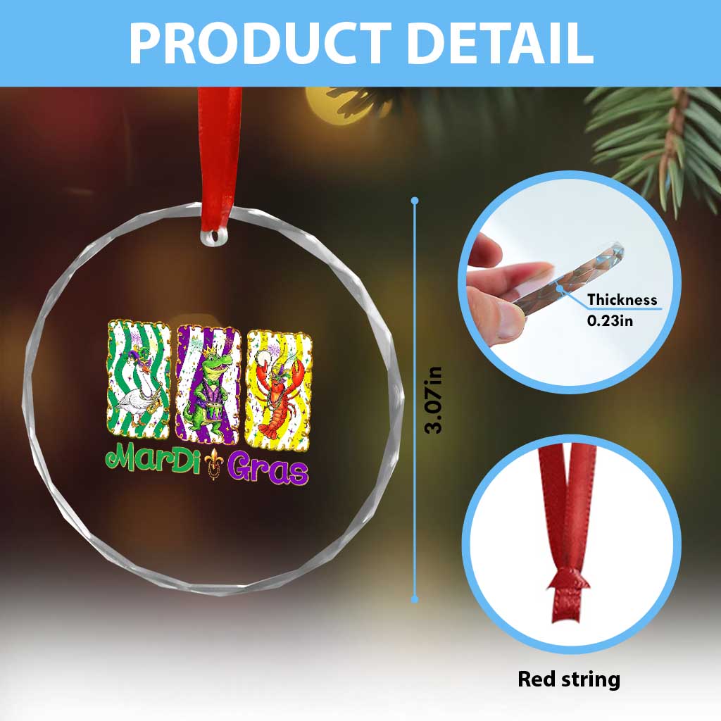Funny Mardi Gras Animal Crystal Glass Ornament Alligator Crawfish Goose New Orleans Louisiana