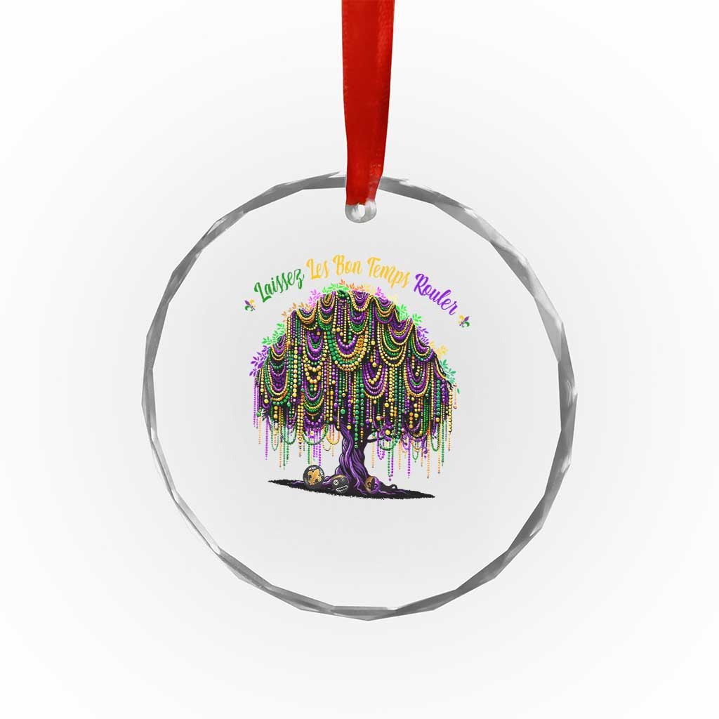 Funny Mardi Gras Bead Tree Carnival New Orleans Coconut Crystal Glass Ornament