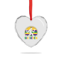 Funny Mardi Gras Bigfoot Heart Crystal Glass Ornament Six Seven Meme