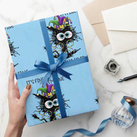 Funny Mardi Gras Cat Wrapping Paper Roll It's Fine I'm Fine Everything Is Fine Jester Hat Beads