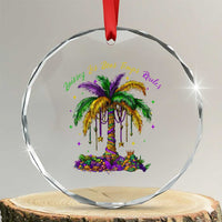 Funny Mardi Gras Coconut Palm Tree Crystal Glass Ornament Laissez Les Bons Temps Rouler Beads Masks