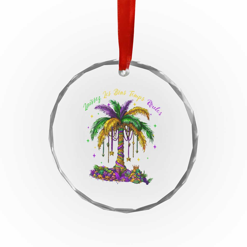 Funny Mardi Gras Coconut Palm Tree Crystal Glass Ornament Laissez Les Bons Temps Rouler Beads Masks