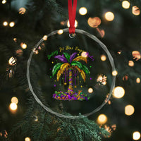 Funny Mardi Gras Coconut Palm Tree Crystal Glass Ornament Laissez Les Bons Temps Rouler Beads Masks