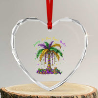 Funny Mardi Gras Coconut Palm Tree Heart Crystal Glass Ornament Laissez Les Bons Temps Rouler Beads Masks