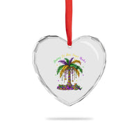 Funny Mardi Gras Coconut Palm Tree Heart Crystal Glass Ornament Laissez Les Bons Temps Rouler Beads Masks