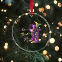 Funny Mardi Gras Cowgirl Crystal Glass Ornament Let's Geaux Girls Western Cowgirl Boots Carnival
