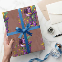 Funny Mardi Gras Cowgirl Wrapping Paper Roll Let's Geaux Girls Western Cowgirl Boots Carnival