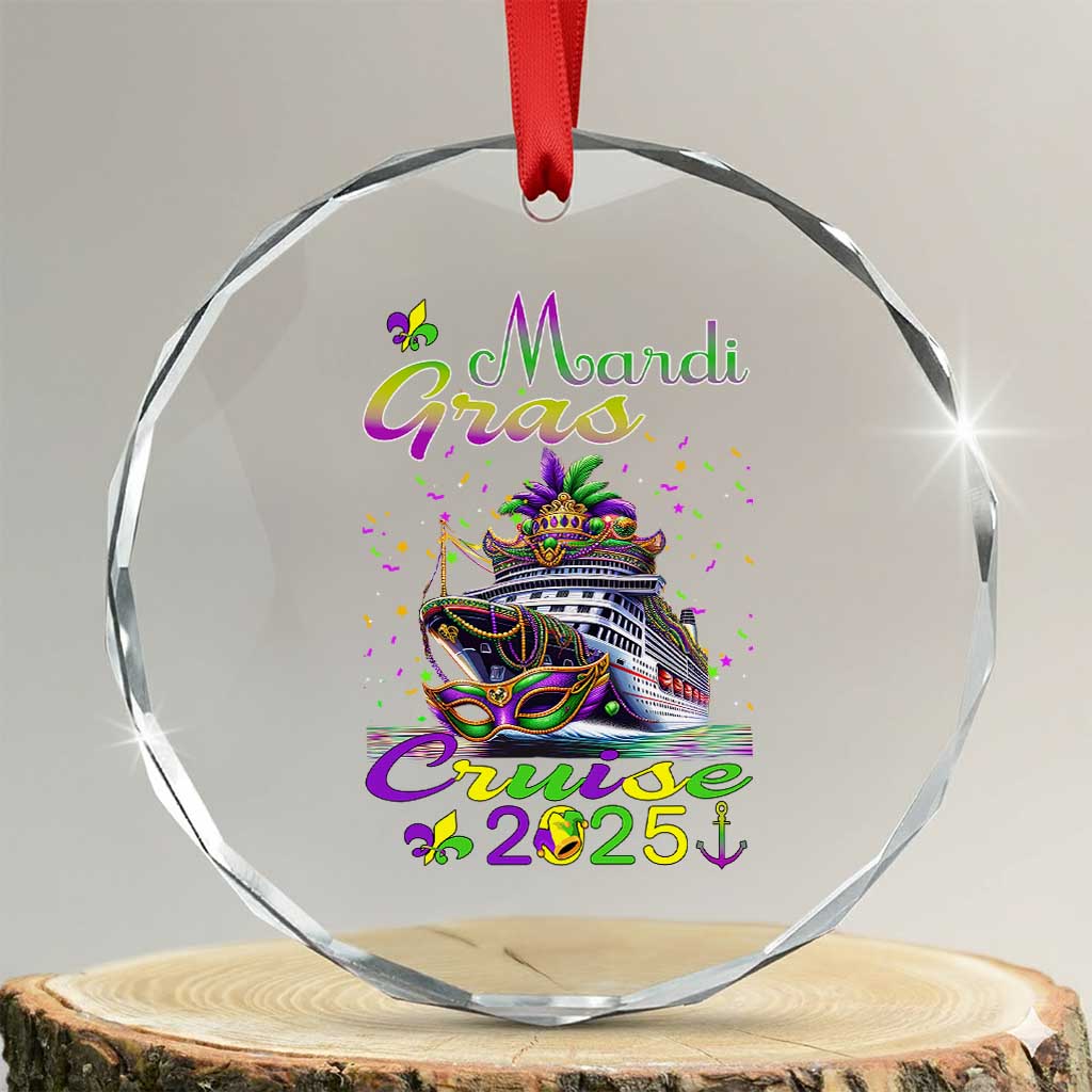Funny Mardi Gras Cruise 2025 Crystal Glass Ornament Trip New Orleans Family Matching