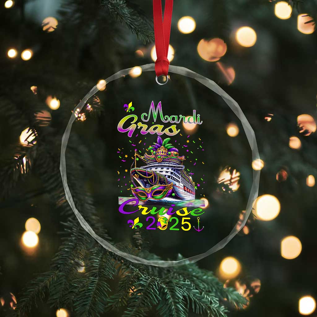 Funny Mardi Gras Cruise 2025 Crystal Glass Ornament Trip New Orleans Family Matching