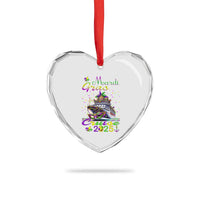 Funny Mardi Gras Cruise 2025 Heart Crystal Glass Ornament Trip New Orleans Family Matching