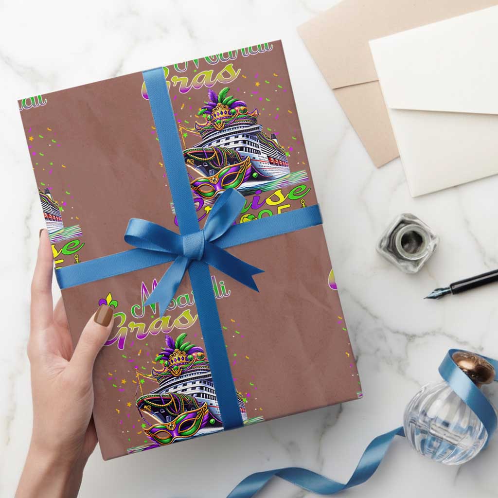 Funny Mardi Gras Cruise 2025 Wrapping Paper Roll Trip New Orleans Family Matching