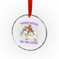 Funny Mardi Gras Crystal Glass Ornament Goose Crawfish Carnival Trendy Meme