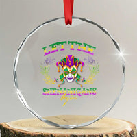 Funny Mardi Gras Crystal Glass Ornament Let The Shenanigans Begin Jester Hat