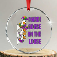 Funny Mardi Gras Crystal Glass Ornament Louisiana Carnival Silly Goose Festival