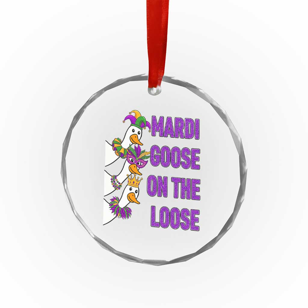 Funny Mardi Gras Crystal Glass Ornament Louisiana Carnival Silly Goose Festival