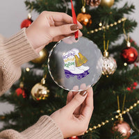 Funny Mardi Gras Crystal Glass Ornament Rollin' With My Krewe Marching Boots Carnival Party