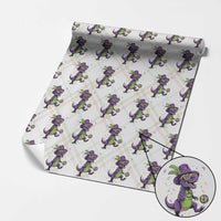 Funny Mardi Gras Dinosaur Playing Soccer Wrapping Paper Roll