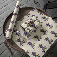 Funny Mardi Gras Dinosaur Playing Soccer Wrapping Paper Roll