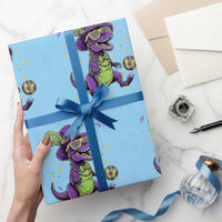 Funny Mardi Gras Dinosaur Playing Soccer Wrapping Paper Roll