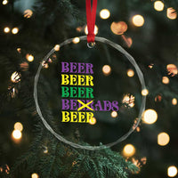 Funny Mardi Gras Drinking Crystal Glass Ornament Retro Beads Beer Carnival Party