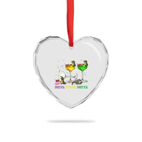 Funny Mardi Gras Drinking Heart Crystal Glass Ornament Drink Drank Drunk Glass Of Wine Alligators