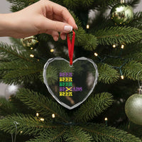 Funny Mardi Gras Drinking Heart Crystal Glass Ornament Retro Beads Beer Carnival Party