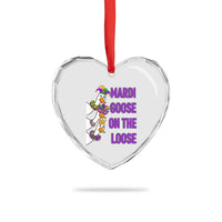 Funny Mardi Gras Heart Crystal Glass Ornament Louisiana Carnival Silly Goose Festival