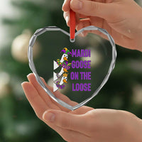 Funny Mardi Gras Heart Crystal Glass Ornament Louisiana Carnival Silly Goose Festival