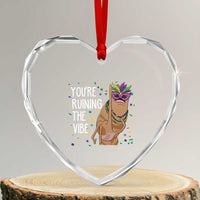 Funny Mardi Gras Heart Crystal Glass Ornament Marcus The Worm Carnival Trendy Meme