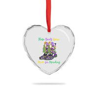 Funny Mardi Gras Heart Crystal Glass Ornament These Boots Were Made For Marching