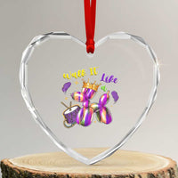 Funny Mardi Gras Heart Crystal Glass Ornament Walk It Like A Dog Balloon New Orleans
